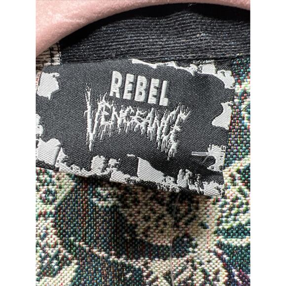Rebel Vengeance Tapestry Jacket w/ A Cherub & Oasis Print Mens Size XL NWT - Picture 7 of 12